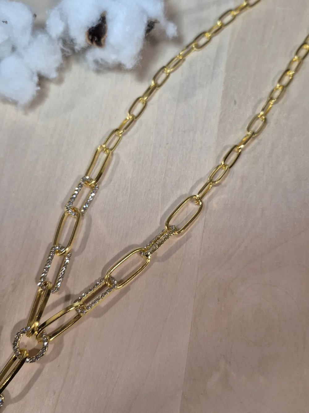 💛💛NEW💛💛 BEAUTIFUL!! CZ PaperClip Necklace In GOLD